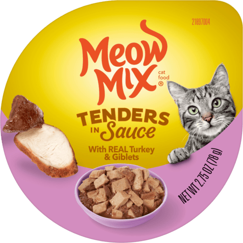 Meow Mix Tenders In Sauce With Real Turkey & Giblets